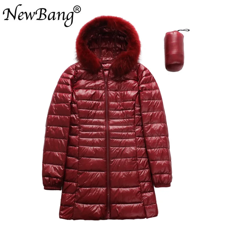 Бренд NewBang, 6XL, 7XL, 8XL, пуховик с мехом, женский пуховик, женский, длинный, зимний, женский, теплый, пуховик, с капюшоном