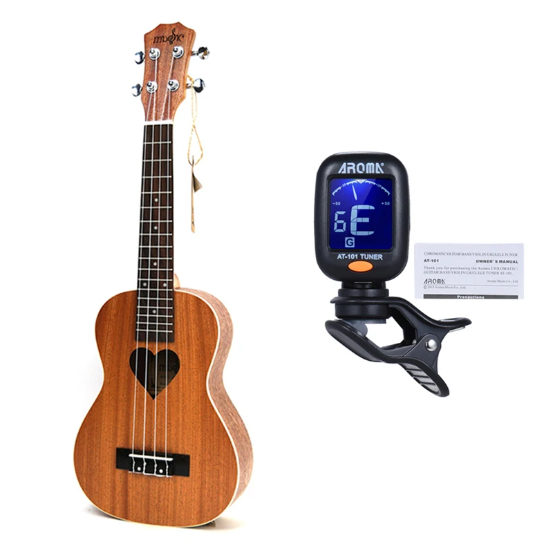 21 Inch Ukelele Soprano Small Guitar 4 String Hawaii Electric Ukulele Acoustic Guitare Loving Heart pattern Cavaquinho Gitar | Спорт и