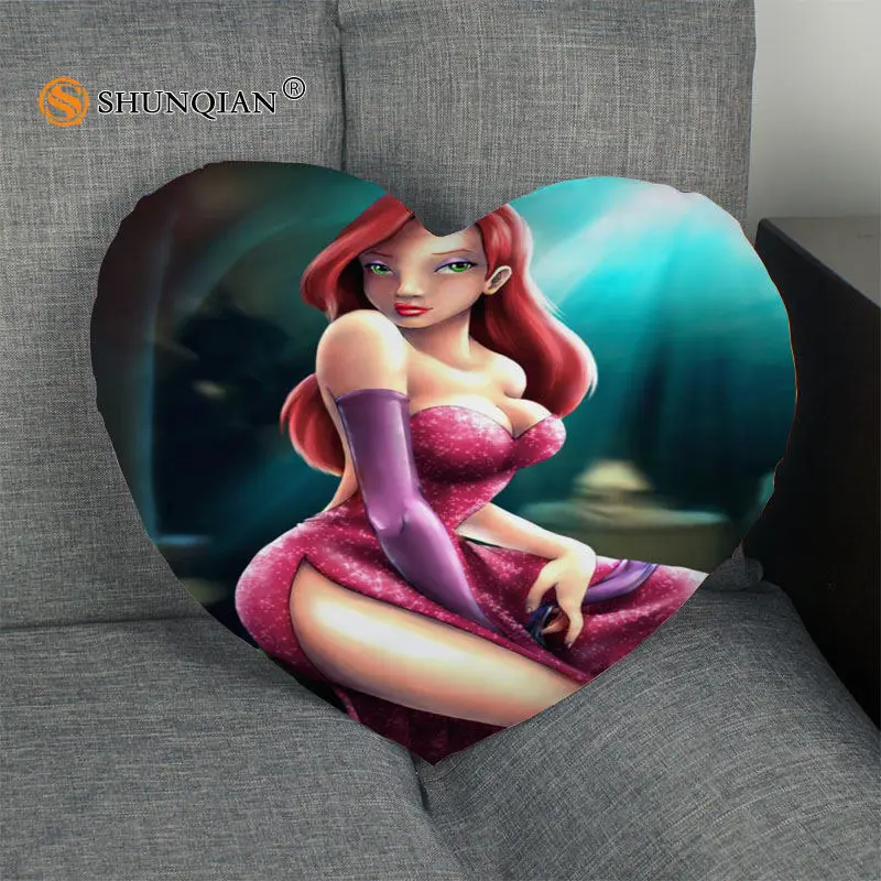 Джессика Рэббит подушка в форме сердечка крышка размер 41 x36cm, 47x42 см Новинка года Прибытие Нестандартная Наволочка на молнии крышка - Цвет: Pillow Case