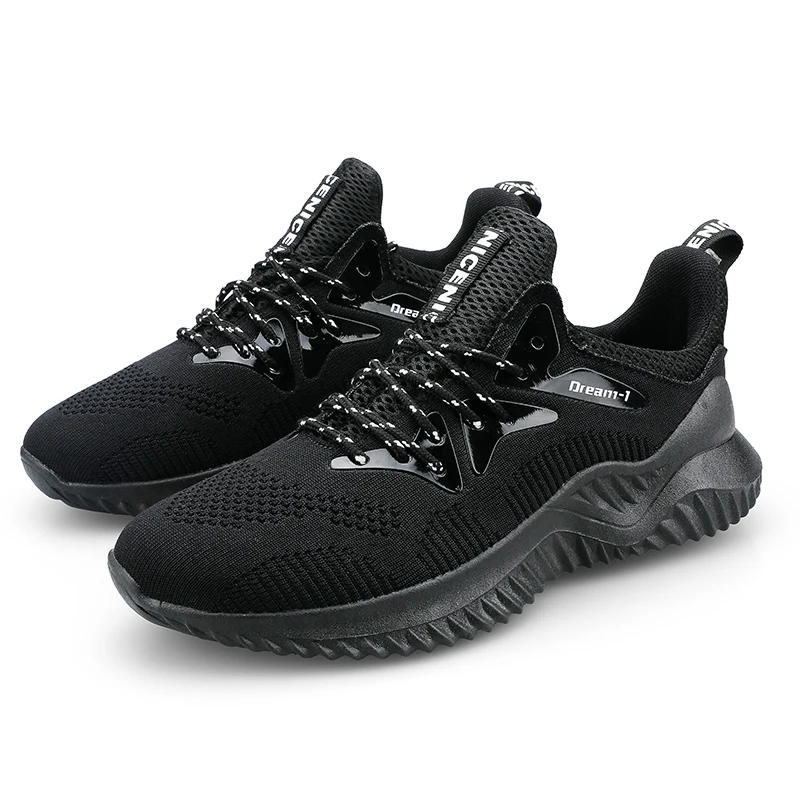 Мужская обувь для бега; модная повседневная обувь; кроссовки; удобные кроссовки для бега; мужские легкие дышащие кроссовки на толстой подошве - Цвет: black