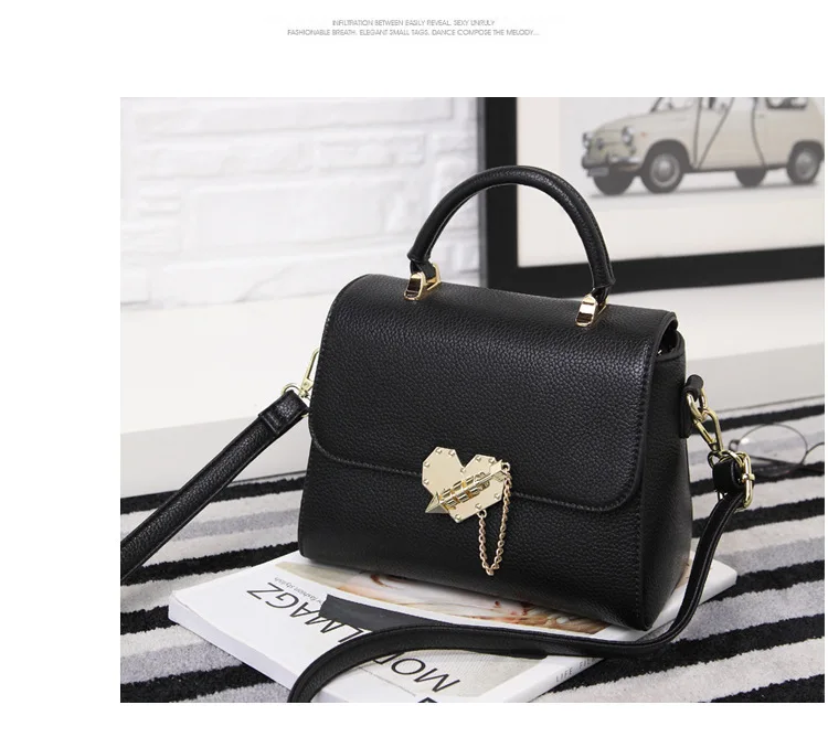 

Women's fashion heart-shaped lock handbag Korean version of the wild red portable slung shoulder bag female