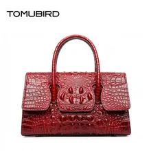 TOMUBIRD новая воловья женская сумка из натуральной кожи дизайнерские сумки с крокодиловым узором модная роскошная кожаная большая сумка с тиснением