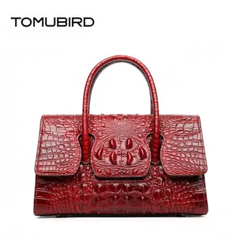 

TOMUBIRD 2020 new Cowhide women genuine leather bag designer handbags Crocodile pattern fashion luxury embossing leather big bag