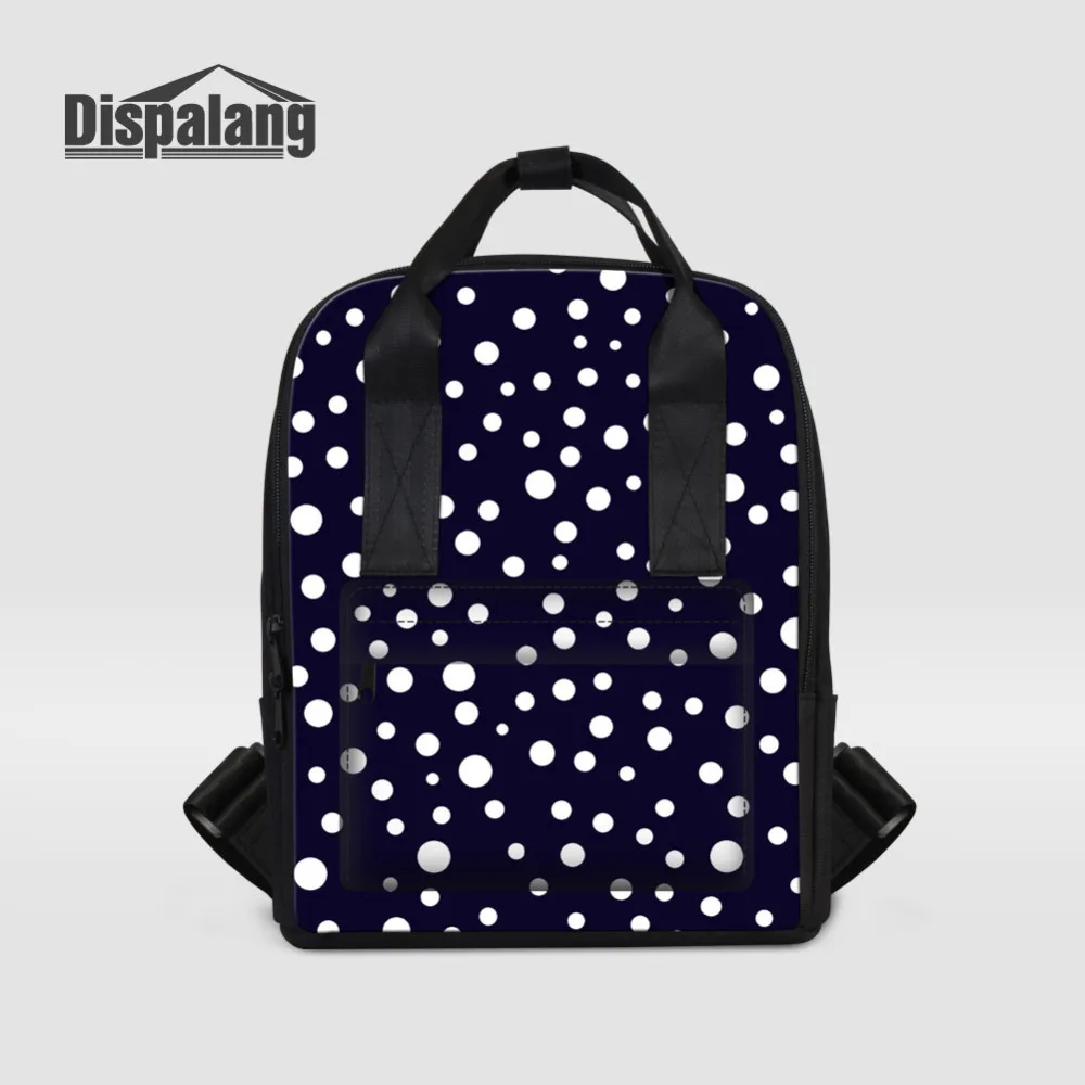 Dispalang Dots Print Fashion Womens Backpacks Large Capacity Lady Casual Shoulder Bag Girls School Bag Stras