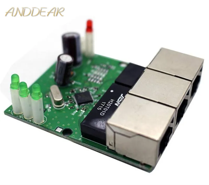 OEM коммутатор Мини 3 порта ethernet 10/100 Мбит/с rj45 сетевой концентратор pcb модуль платы
