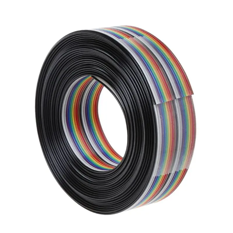 Горячий Радужный кабель 20Pin DuPont провод с 1,27 мм шаг провода 5 м для 2,54 мм вилки и Рог