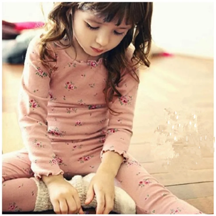 

children's underwear set cotton floral girls home clothing baby's pajamas