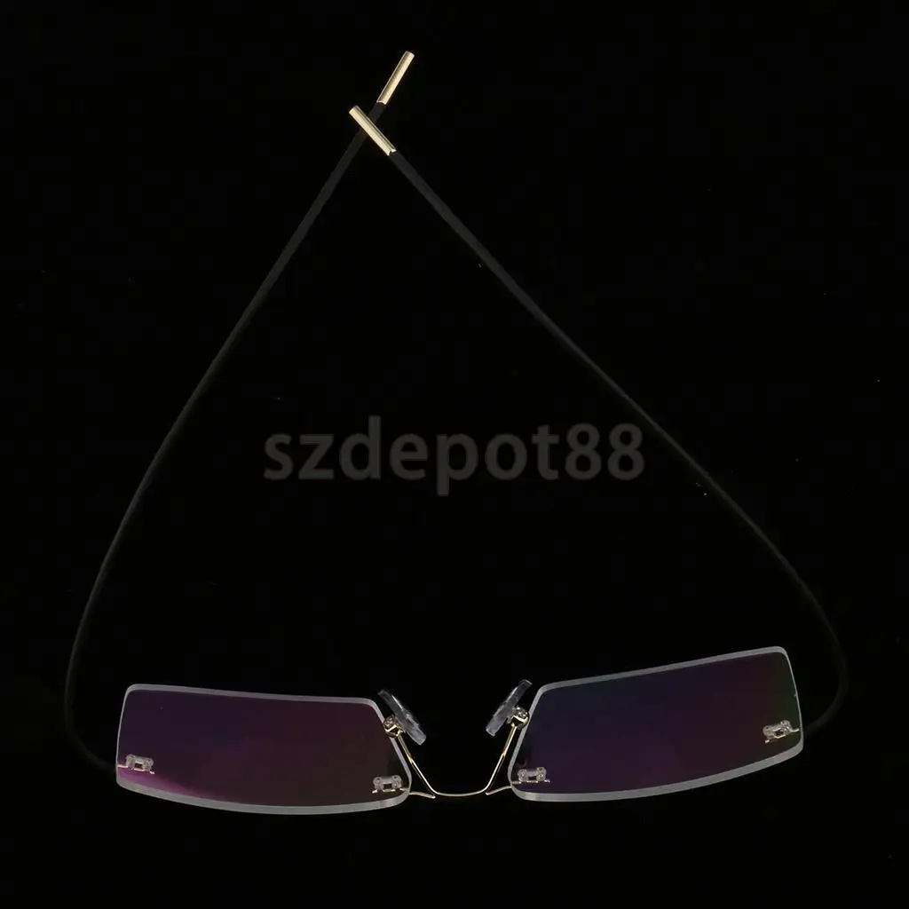 Гибкие очки без оправы металлический каркас очки для чтения оптические очки деловые очки оправа с прозрачными линзами