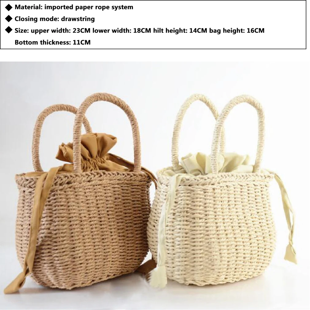 Новая сумка для женщин из ротанга, соломенная тканая сумка, Женская корзина, сумка через плечо, тоут, модная летняя пляжная большая сумочка, кошелек