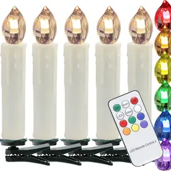 50 шт/уп Цвет теплый белый RGB Батарея питание светодиодный свечах мерцание декоративные лампы новогодняя елка, для дома Декор