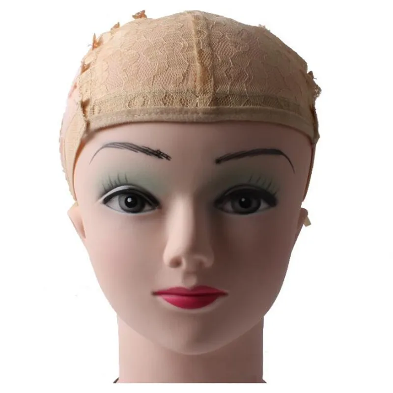 Beli 5 PCS Lot U bagian Wig Caps untuk MakingWigs Peregangan Renda dengan Tali Adjustable Kembali Topi Menenun Rambut Ekstensi Alat