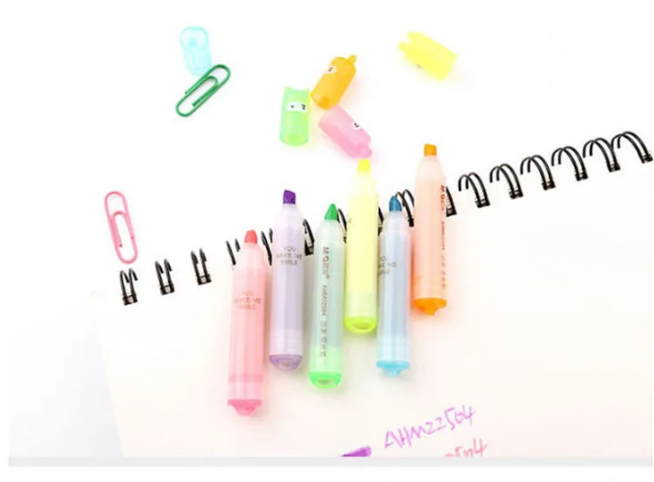 6 цветов/набор мини-маркеров для детей, студентов, маркер, маркер, ручка для школы, офиса, японские канцелярские принадлежности