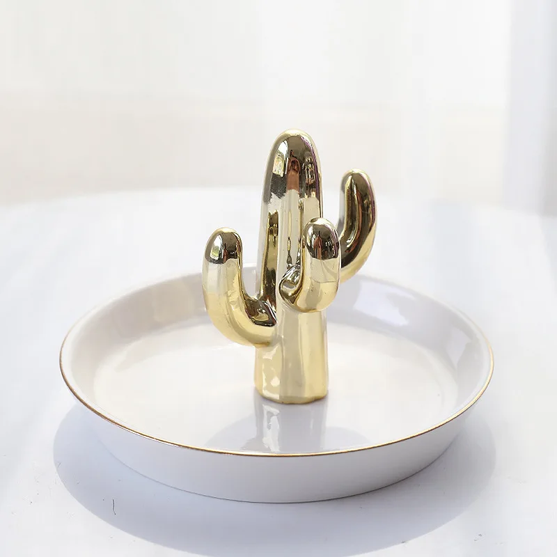 Украшение ювелирное изделие "фламинго" Тарелка комод лоток для хранения кольцо лоток нордический кактус керамическая вешалка для ювелирных изделий