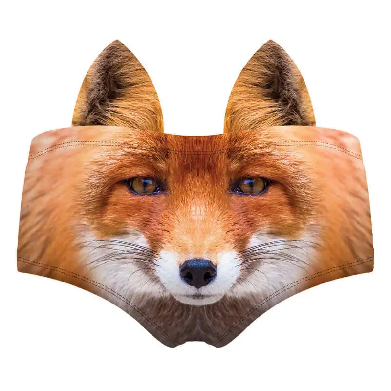 pic8 Новое поступление, модное сексуальное нижнее белье с 3D принтом, Kawaii, трусики с кошачьими ушками, с быком, собакой, гепардом, лисой, дикими животными, женские трусы - Цвет: pic8