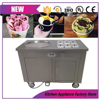 

Free shipping Discount Price single round pan fried ice cream machine fry ice cream rolls maker