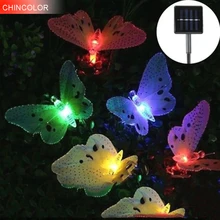4 м 12 светодиодов Праздничные огни красивая бабочка светодиодная гирлянда на солнечных батареях Рождество Свадьба День Святого Валентина Сказочный Декор DA