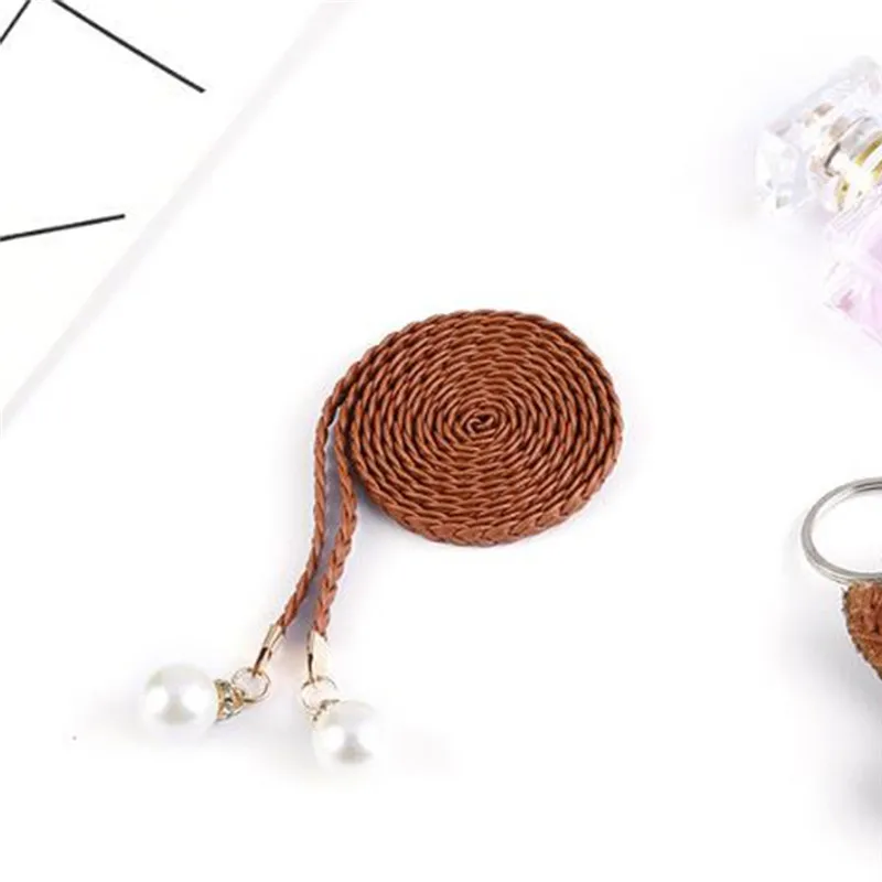 New Design Faux Leather Thin Waist Chain Braid Belt For Women Lady