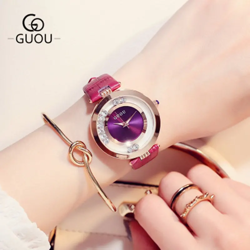 

Relogio Feminino 2017 New Luxury Brand Women Fashion Quartz Watch Women's Rhinestone Leather Casual Dress Watches Rose Gold Hot
