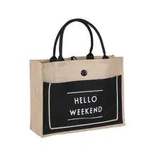 Женская льняная Сумка Большая вместительная Повседневная сумка на плечо дамская сумочка пляжные сумки для покупок