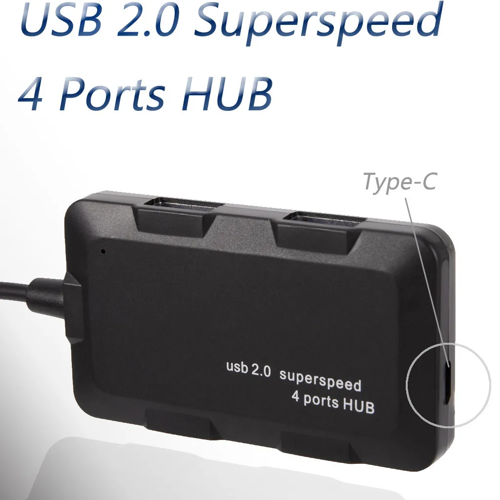 

2in1 Type-C 4 Port USB2.0 Charger HUB Adapter For Smart Phone Computer Splitter PC Laptop Notebook Accessories 719#