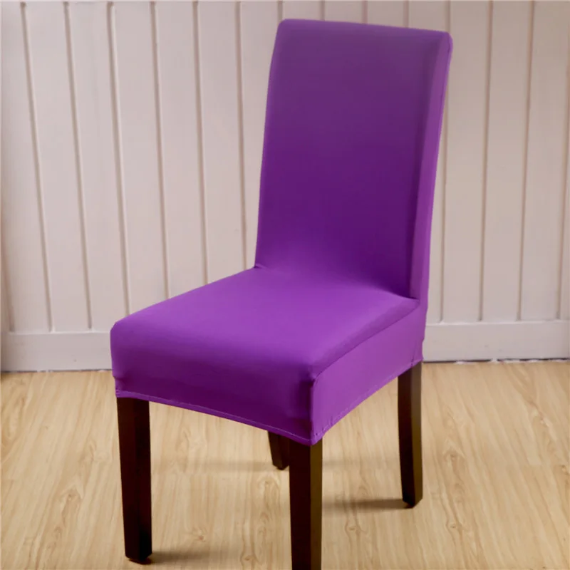 Однотонные эластичные чехлы на стулья из спандекса для ресторанов, свадеб, банкетов, отелей - Color: colour10