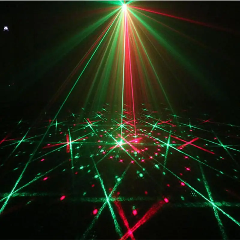 Voice Control RGB Mini Laser Projector Light DJ Disco Party Music Laser Stage Lighting Effect With LED Blue Xmas Lights smuxi portable stage light auto voice led laser projector stage lighting effect dj ktv party christmas decor remote control