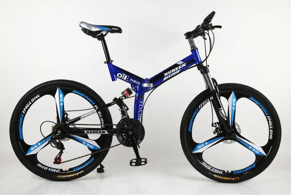 KUBEEN 26 дюймов 21 скорость интегрированное колесо горный велосипед Горные дороги - Цвет: blue 3 knives wheel