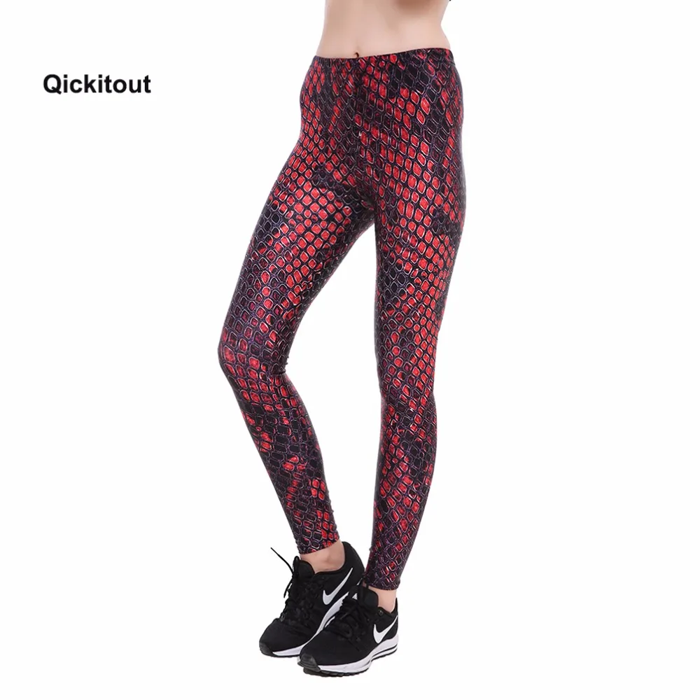 Qickitout Women Sporting Printed Workout Leggings Elastic Trousers Slim