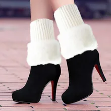Женские теплые длинные вязанные носки Зимний теплый вязаный гетры из волокон акриловых волокон для девочек вязаная шапка носки для ботинок