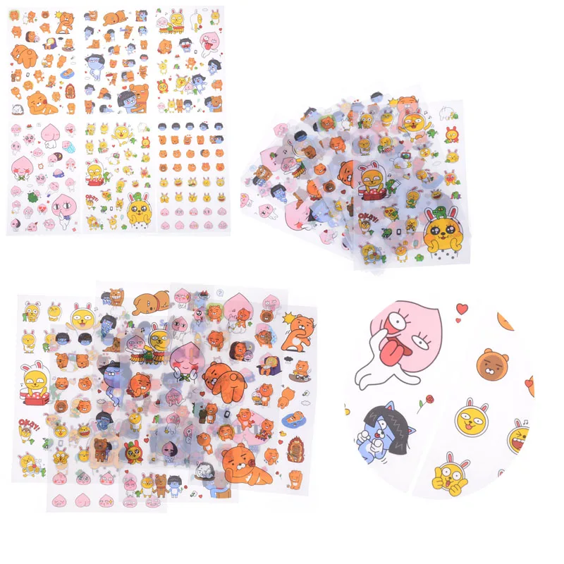 

6pcs PVC DIY Supplies Wall Stickers Kid Friends Gifts kids funny toys Sticker Puppet cocoa Lovely Home Book
