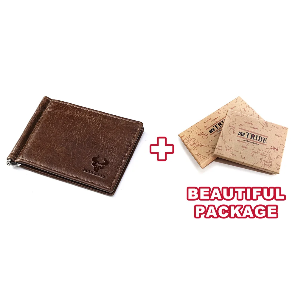 HUMERPAUL, двойной бизнес кошелек из натуральной кожи, роскошный бренд, известный ID, кредитная карта, визитная карточка, кошелек, волшебные Зажимы для денег, для мужчин - Цвет: Coffee BOX