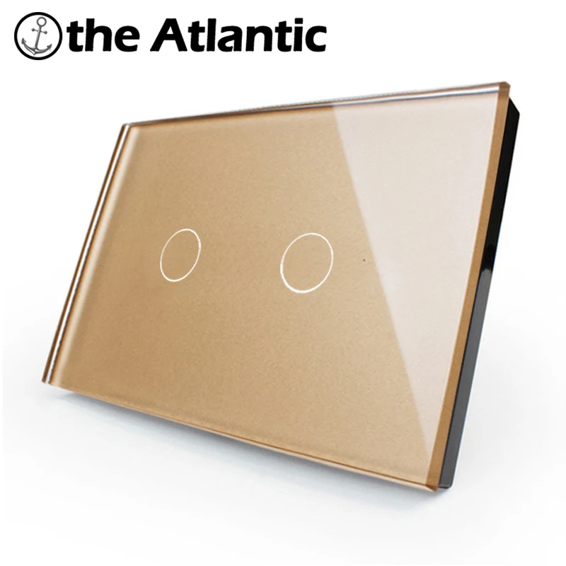 

2 Gang 1 Way Crystal Glass Switch Panel Touch Sensor Wall Switch Light Switch with LED indicato, Can not be remotely