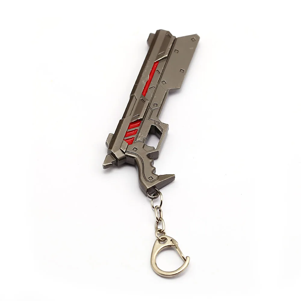 

HSIC Game LOL Lucian Keychain Metal Alloy Key Ring Holder 10cm Long Pendant Gun Key Chain Holder Porte Clef Men Chaveiro HC11464