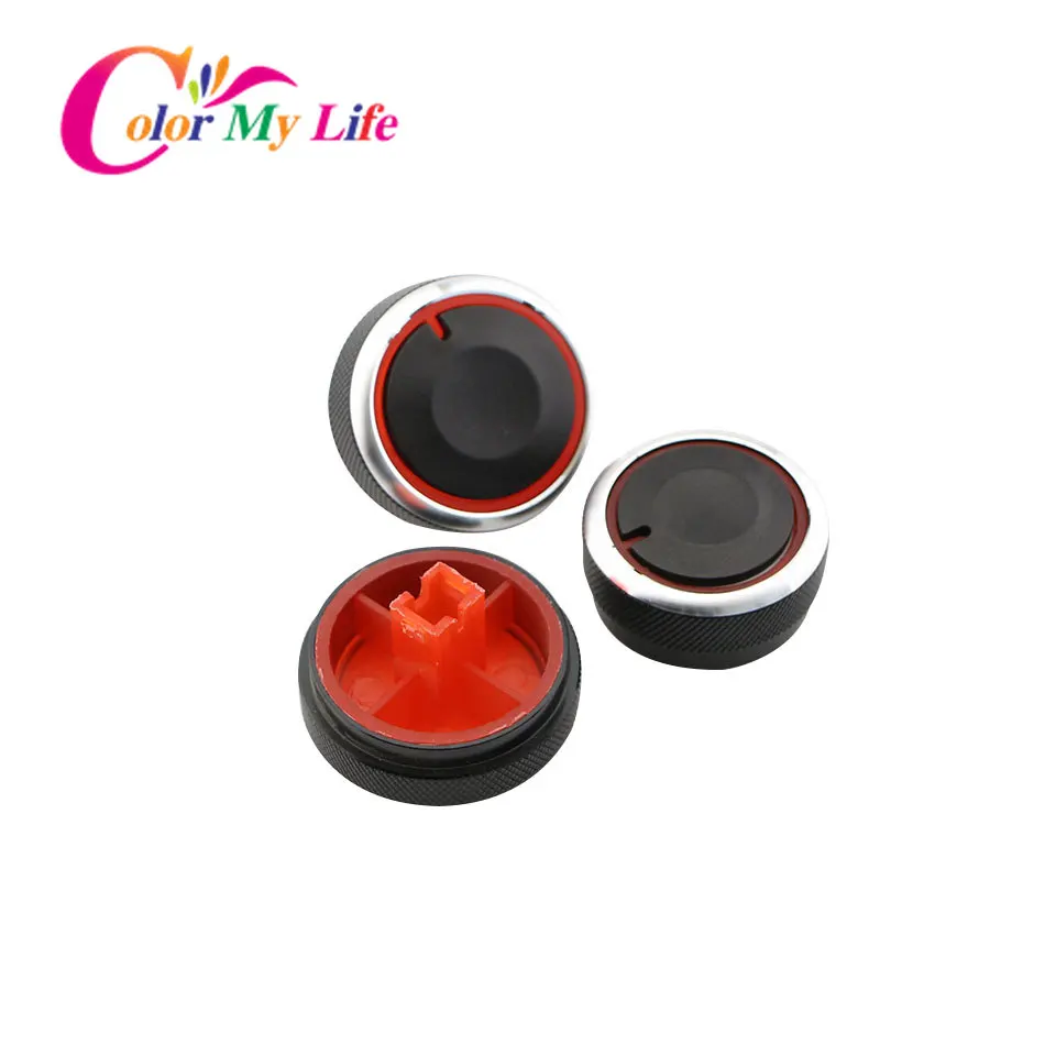 

3pcs Fit for Hyundai Elantra Verna Switch Knob Knobs Heater Climate Control Buttons Dials Frame Ring A/C Air Con Accessories