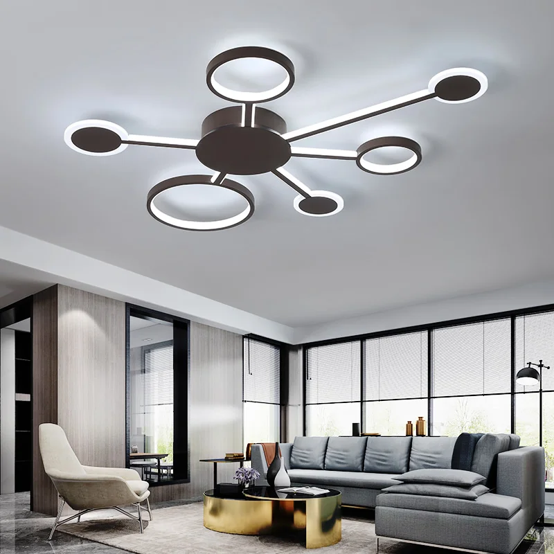 NEO Gleam, дизайн, современные светодиодные потолочные лампы для гостиной, спальни, кабинета, дома, кофейного цвета, готовая потолочная лампа