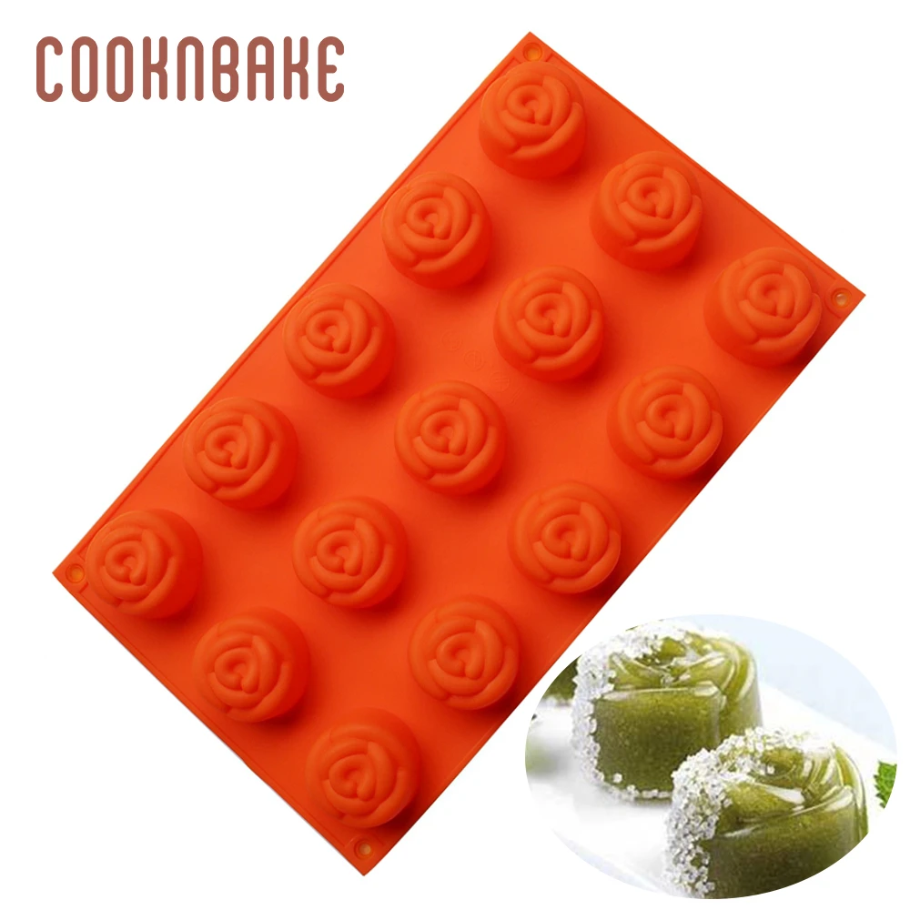 Cuisson Silicone Chocolat Moule Rose Forme Savon Bonbons Glacon Jello Moule Silicone Pouding Gateau Cuisson Ustensiles De Cuisson 15 Trous Aliexpress