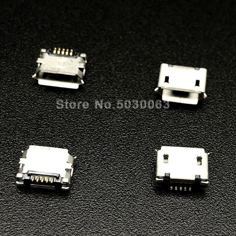 50 шт./лот гнездо Micro USB 5P 5 контактный патч SMD 2 футовая фиксированная ножка 9 SMT с
