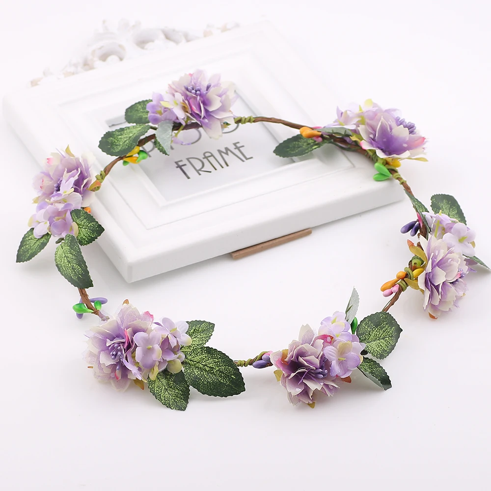 

Bridal Floral Garland Wedding Flower Headband Wreath Hairband Party Flower Girl Hair Accessories Flower Crown garland