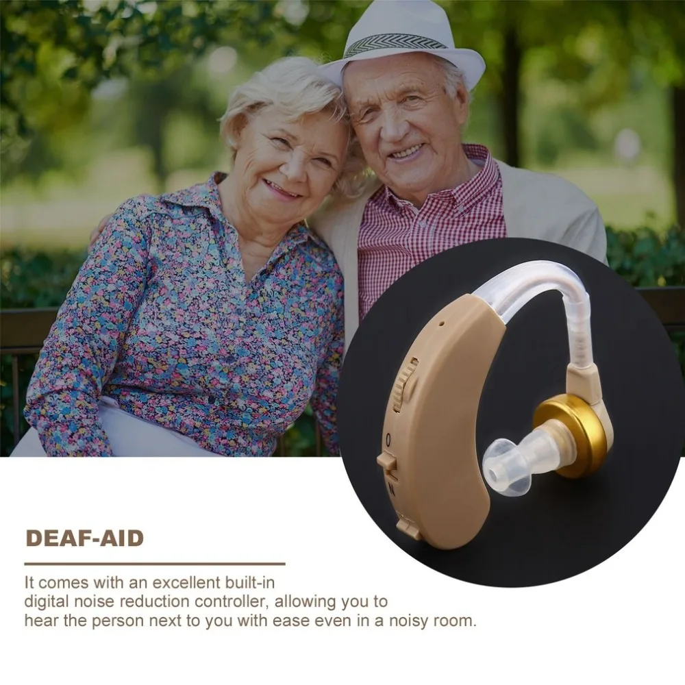Small Mini Hearing Aids Sound Voice Amplifier Hearing Aid Kit Behind Ear Care Adjustable Sound Enhancer For The Elderly Deaf