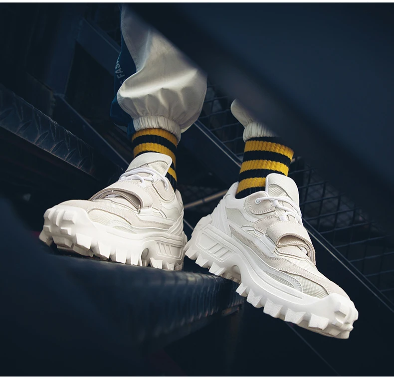 Mens Chunky Trainers Sneaker Brand Leather Shoes Men Sneakers Mesh Footwear Platform White Sneakers Men Casual Shoes Mens High   (11)