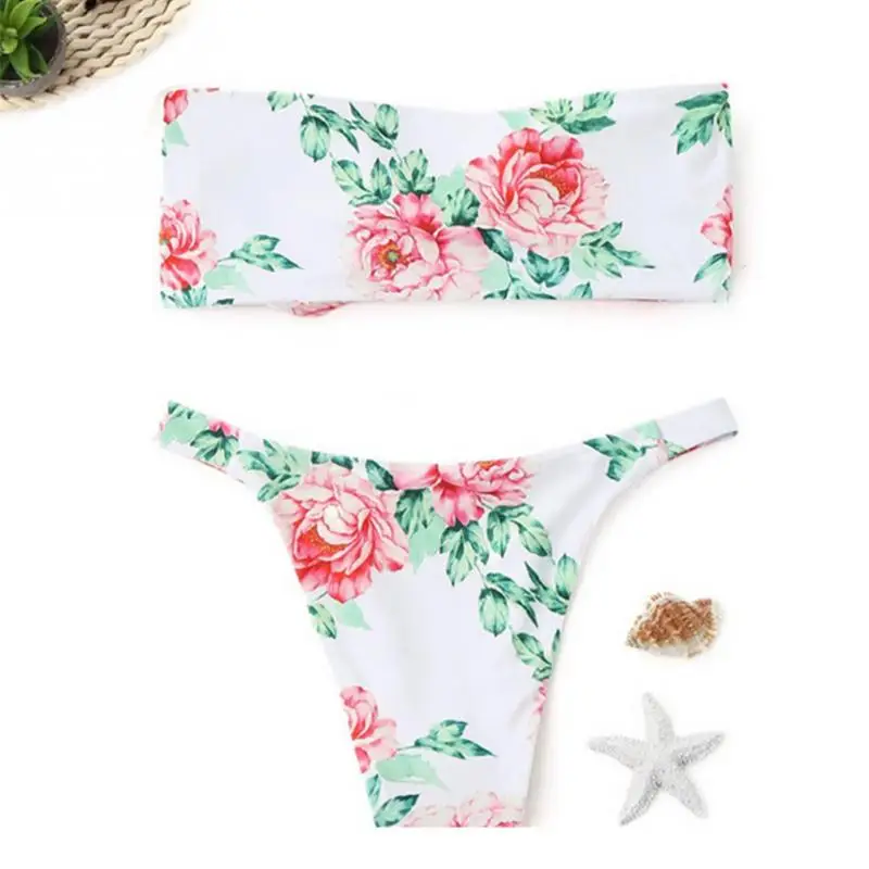 Bandeau Bikini Floral Swimwear Print Swimsuit Brazilian Biquini Sexy Thong Bikinis Set Bow Bathing Suit Maillot De Bain 2018 Bandeau Bikini Floral Swimwear Print Swimsuit Brazilian Biquini Sexy Thong Bikinis Set Bow Bathing Suit Maillot De Bain 2018
