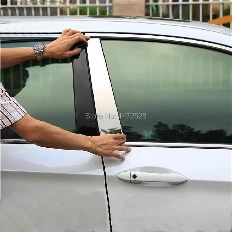 

6 PCS DIY Car styling NEW Stainless Steel Pillar Decorative light box for Honda 2014 New Accord 9 parts accessories