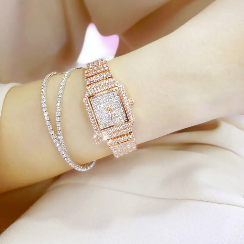 Hot New Women Watch Rhinestone Watches Lady Diamond Stone Dress Watch Stainless Steel Bracelet Wristwatch ladies Crystal Watch