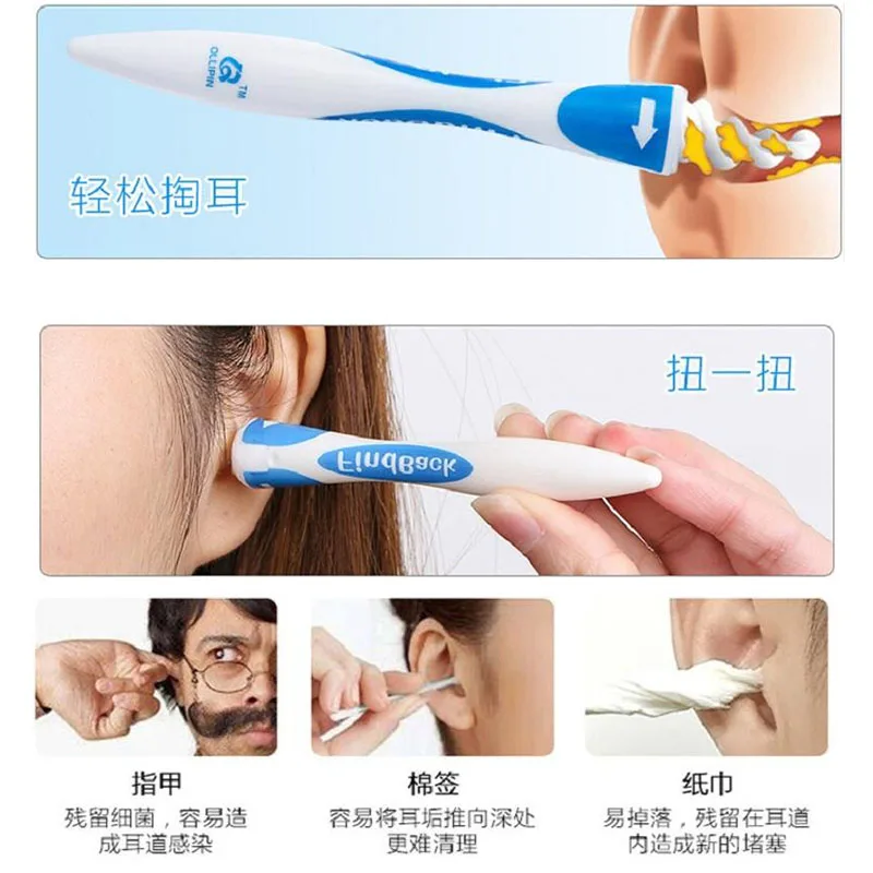 

Ear Care Kit 16 Tips Rotating Smart Ear Cleaner Earpick Easy Earwax Removal Soft Spiral Cleaner Prevent Ear-pick Clean Tools