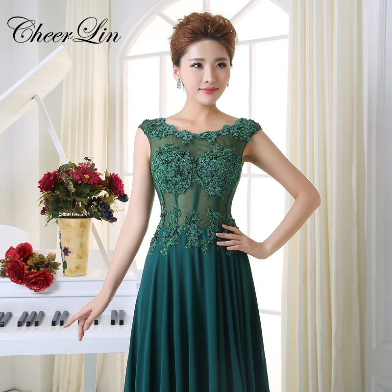 O Neck Evening Dresses Chiffon Appliques Beading See Through (4)