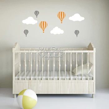 

Hot Balloon Wall Sticker Nursery Hot Balloon Clouds Wall Decal DIY Kids Room Wall Sticker Easy Wall Art Cut Vinyl Stickers N37