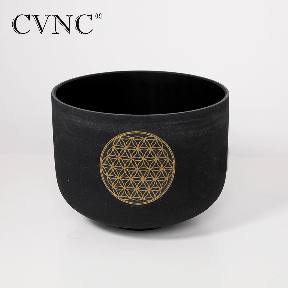 CVNC цветок жизни " Note C чакра черный Цветной Кварцевый Поющая чаша