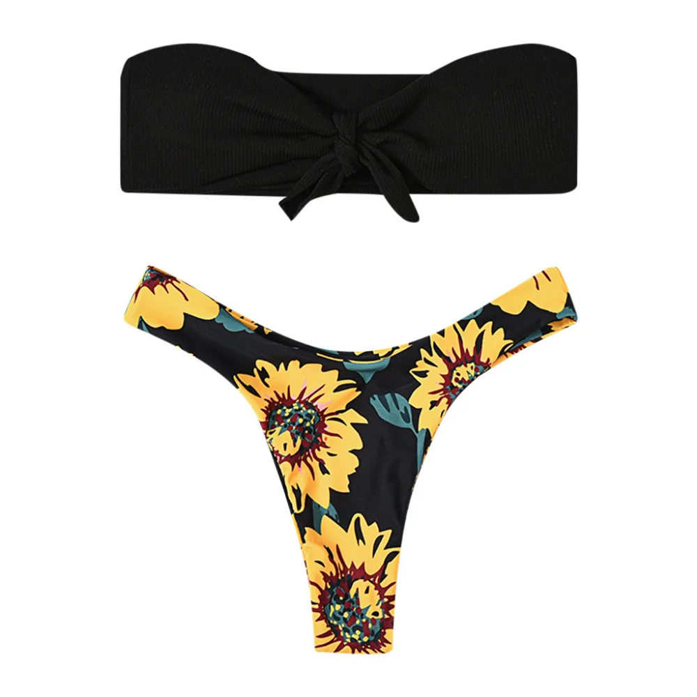 2019 women's sexy wrapped chest bikini set summer sexy swimwear push up comfortable fatos de banho bikinis mujer brasile a 40J13 (3)