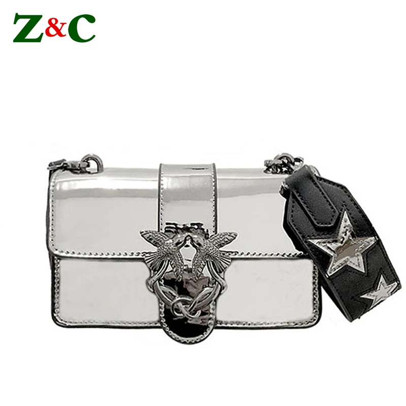 

Women Chain Shoulder Bag Messenger Bags Famous Designer Patent Leather Crossbody Bags Swallows Lady Bag/Handbag Original Quality