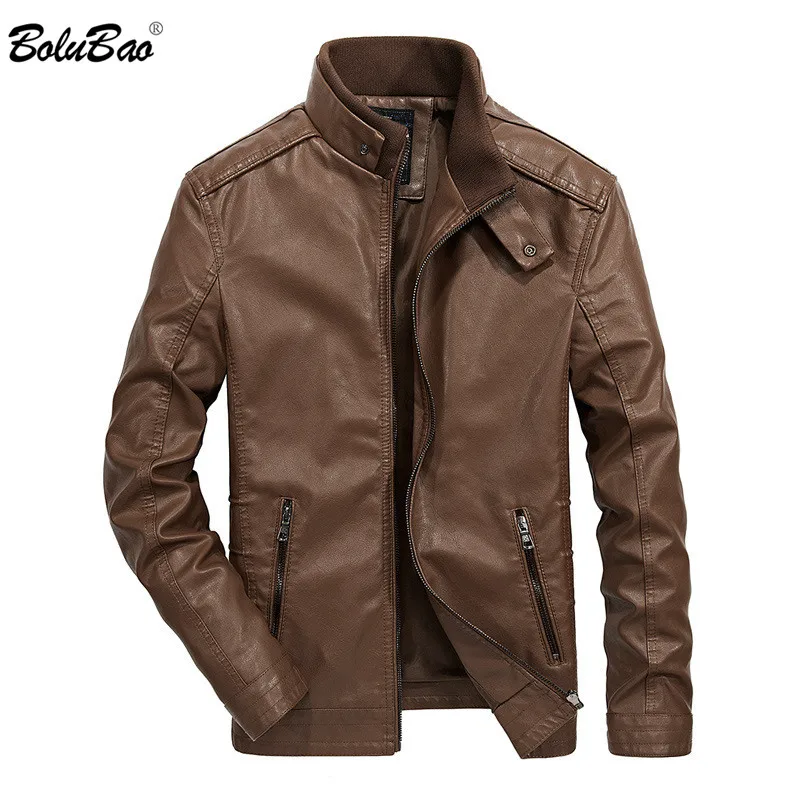 

BOLUBAO Winter Men Faux Leather Coats Mens Fashion Brand Washed PU Leather Jacket Male Casual Personality Leather Jackets